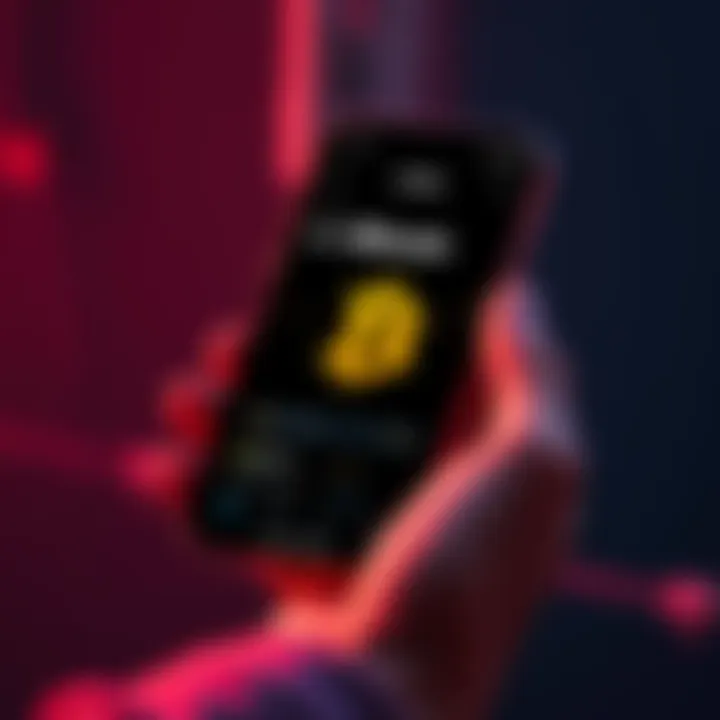 A smartphone displaying the Strike app interface with Bitcoin balance on the screen.