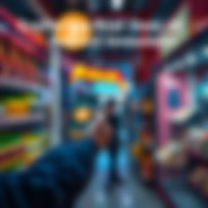 A person using a smartphone to make a payment with Bitcoin at a local store