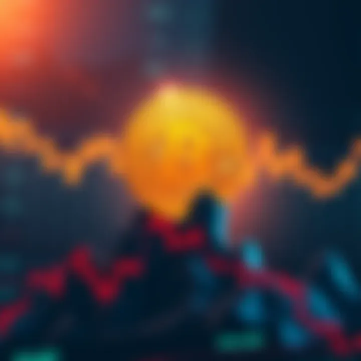A strong Bitcoin symbol rising above fluctuating market graphs, representing its resilience and power.