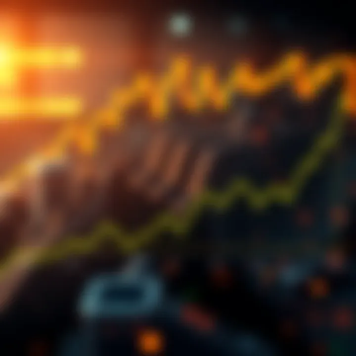 A line graph showing Bitcoin price trends fluctuating between $58,000 and $62,000, with an upward trend anticipated in the near future.