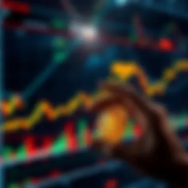 A chart showing Bitcoin's price movement with a highlighted area suggesting a possible rise to 75K, surrounded by market indicators and trends.