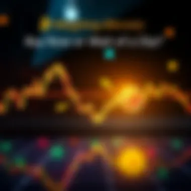 Bitcoin Price Chart A fluctuating line chart showing Bitcoin's price movements over time, with arrows indicating buy and sell points.