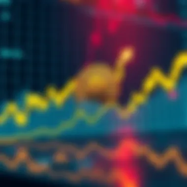 A chart showing Bitcoin's price trends with upward movement towards high valuations.
