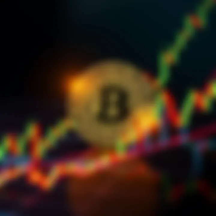 Bitcoin price chart showing a rise to 60,000 with candlestick patterns, symbolizing market activity and volatility