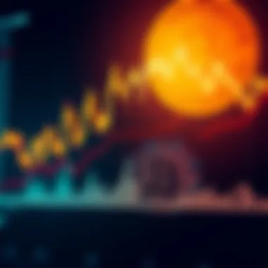 Bitcoin price chart A visual representation of Bitcoin's price fluctuations with a downward trend and $40K mark highlighted