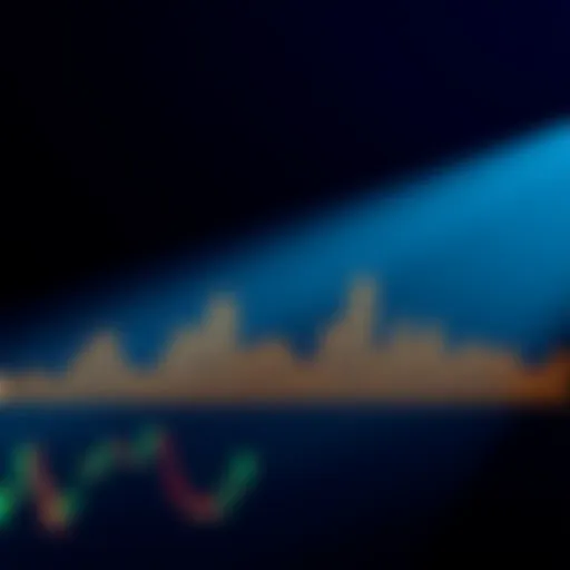 A line graph showing the decline in Bitcoin price over time, with a shadow of uncertainty hanging over it, symbolizing doubts about its future as a currency.