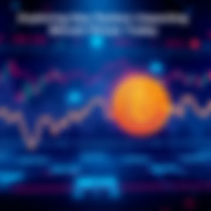 Bitcoin price chart A line chart showing fluctuations in Bitcoin prices over time with upward and downward trends