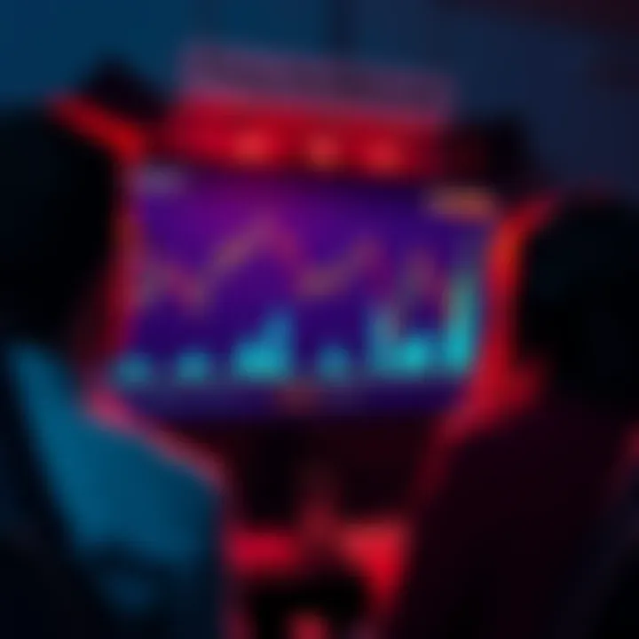 People looking at a price chart showing Bitcoin's fluctuations, expressing concern over the future of the Clarity Act.
