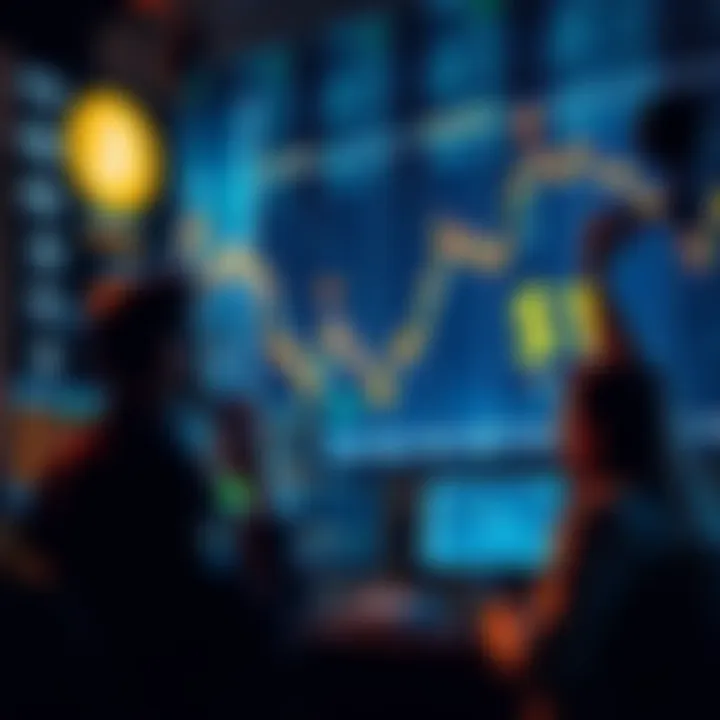 A chart showing Bitcoin's price suddenly crashing to $1 with a downward trend and shocked traders looking at screens