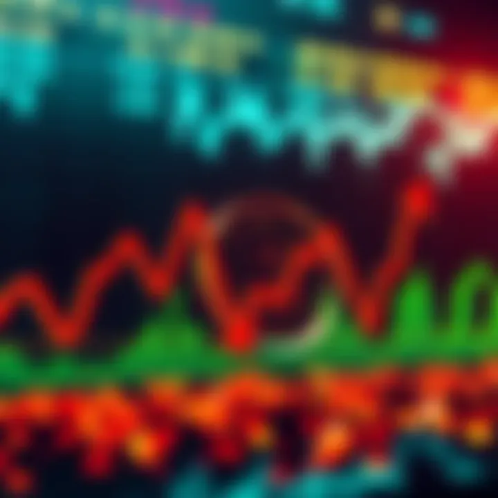 A Bitcoin price chart illustrating a significant 50% decline, with red downward arrows indicating the crash.