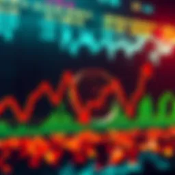 Bitcoin price chart showing a drastic drop A Bitcoin price chart illustrating a significant 50% decline, with red downward arrows indicating the crash.