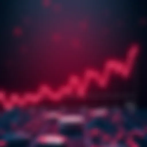 A line graph showing Bitcoin price fluctuations over four years, highlighting peaks in 2017 and 2021.
