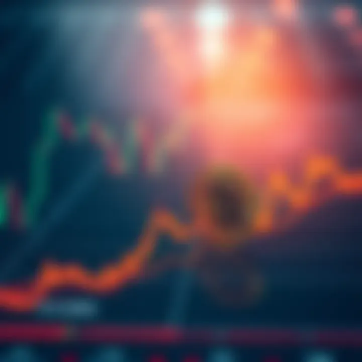 A graph showing a decline in Bitcoin price trending towards $50,000 with market indicators