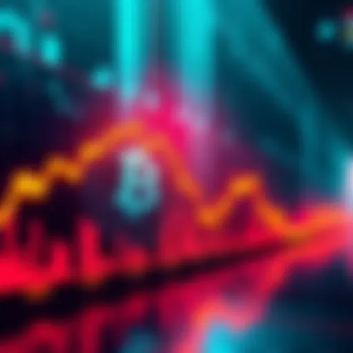 A graph showing a sharp decline in Bitcoin prices, with arrows indicating uncertainty and potential recovery, representing the market's cyclical nature.