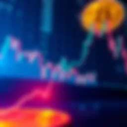 A downward trend line indicating falling Bitcoin prices with a graph in the background.