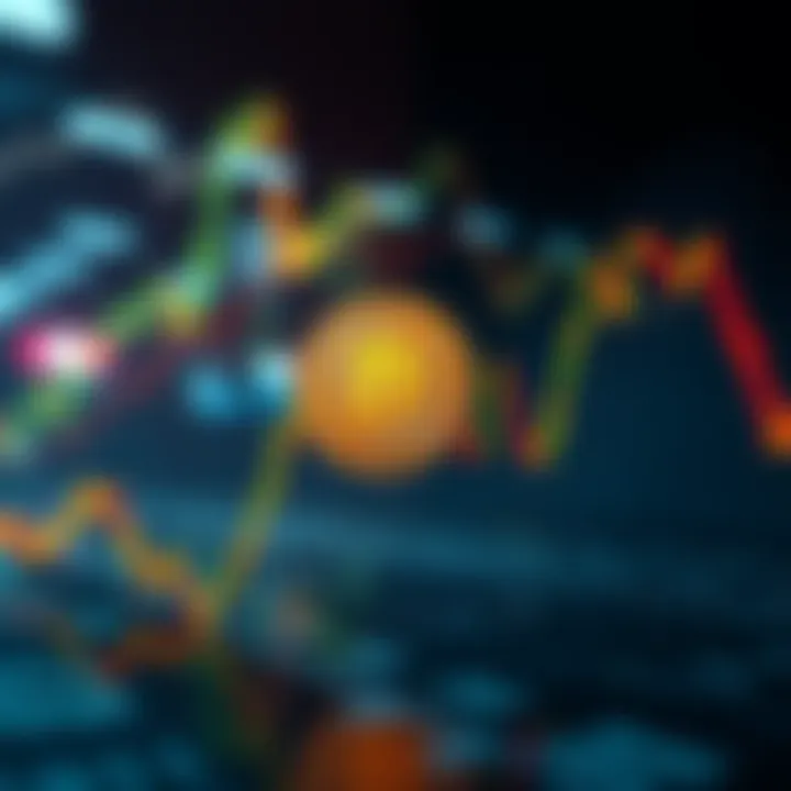 A graph showing Bitcoin's price declining below $65,000 amid tariff concerns