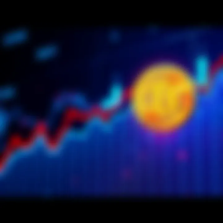 A downward trend graph with a Bitcoin symbol, representing the fall in Bitcoin's price amidst economic concerns