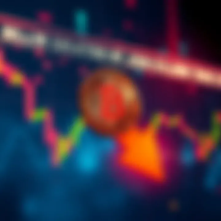 A chart showing Bitcoin's price declining below $63,000 with an arrow pointing downwards.