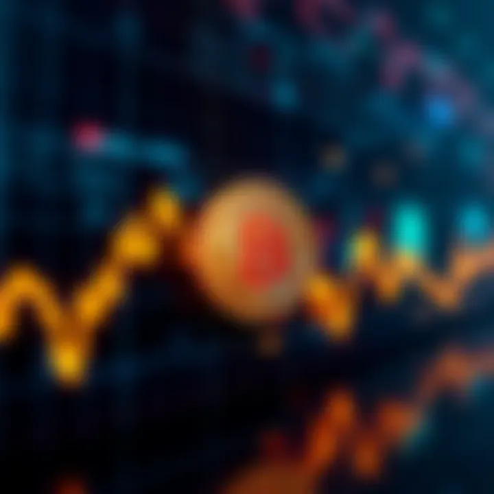 Graph showing sharp decline in Bitcoin price with downward trend line