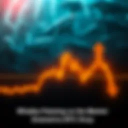A graph showing a sharp decline in Bitcoin prices with arrows pointing down. The background has images of whales symbolizing large investors.