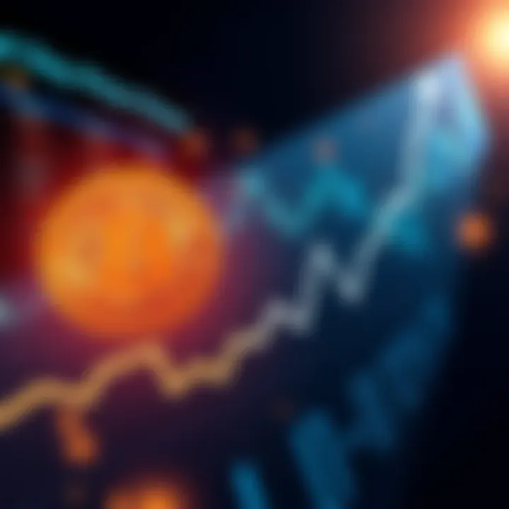 A graph showing Bitcoin's sharp decline of 1,800 points at the US market open with a downward trend line.