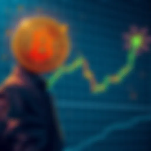 Graph showing Bitcoin price dropping to $400 with a worried investor looking on