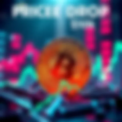 Local analyst forecasting Bitcoin's decline to $10K, visualizing a downward trend with a Bitcoin symbol and a graph showing falling prices.