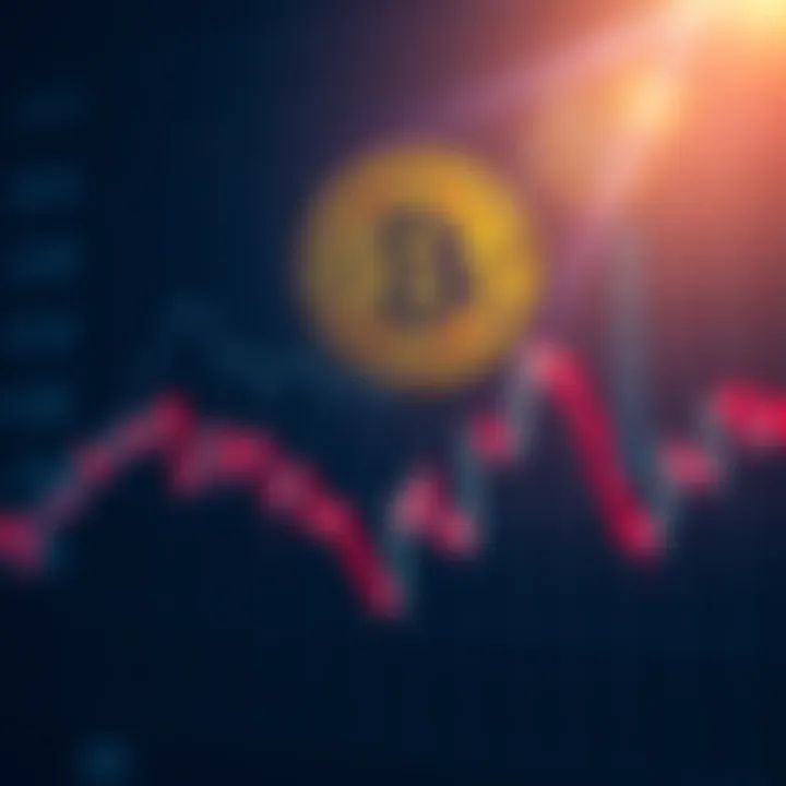 A Bitcoin price chart showing a significant drop, symbolizing market manipulation by banks