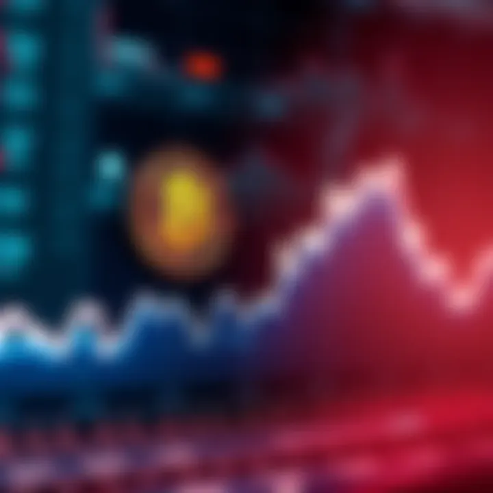 A line graph showing the rise and fall of Bitcoin's price over time with a question mark symbolizing uncertainty about its future.