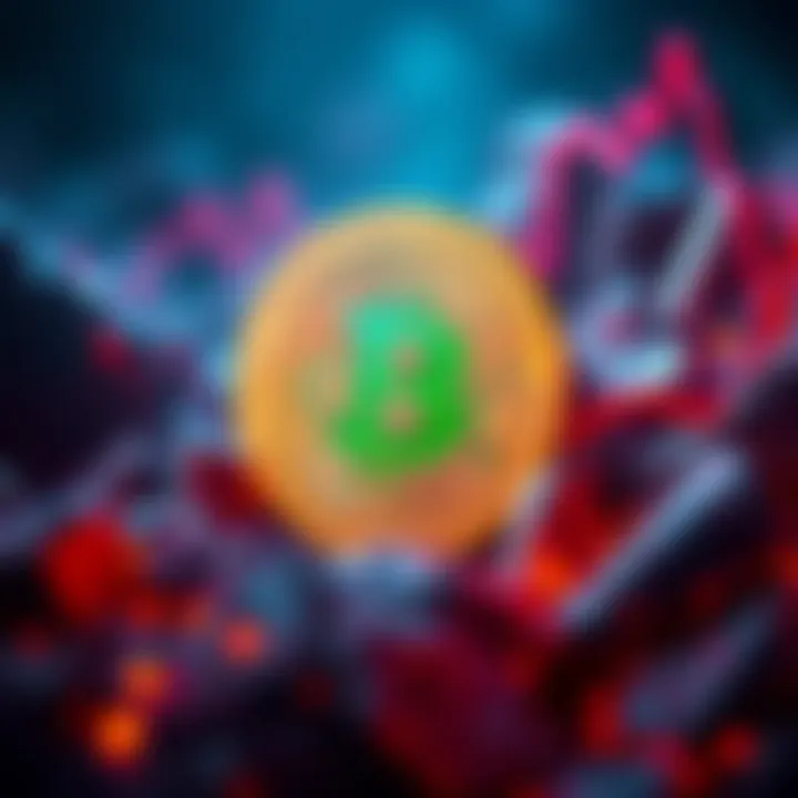 Visual representation of Bitcoin's price decrease alongside a drop in hashrate, showing market uncertainty and security risks in cryptocurrency