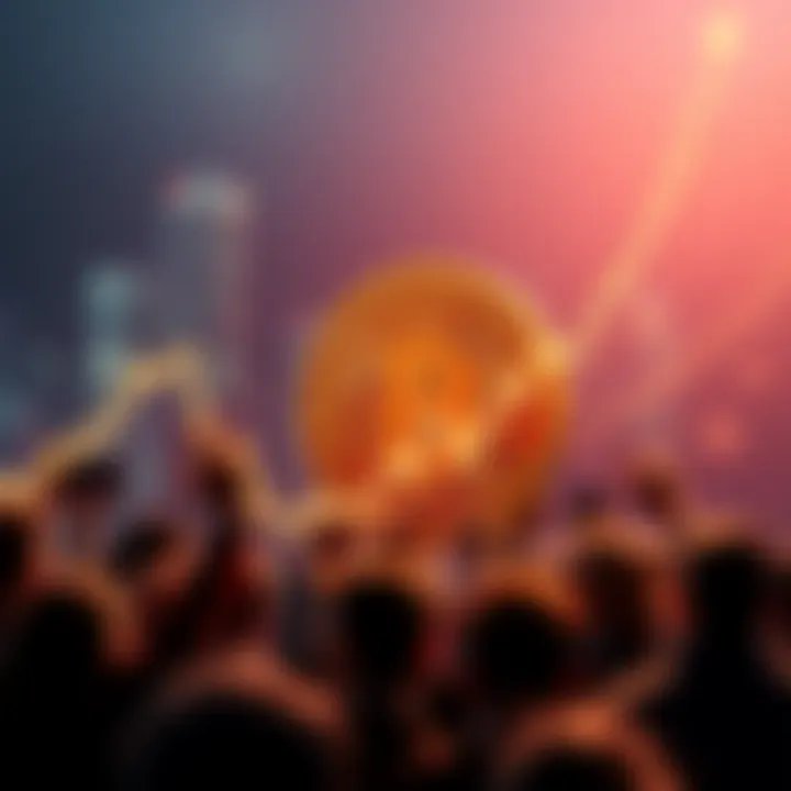 A graph showing Bitcoin's rising price trend towards $190,000 with excited people in the background.