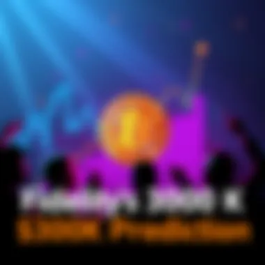 Bitcoin Price Prediction A visual representation of Bitcoin with a rising graph indicating a potential price of $300,000 by 2029, surrounded by excited people discussing cryptocurrency.