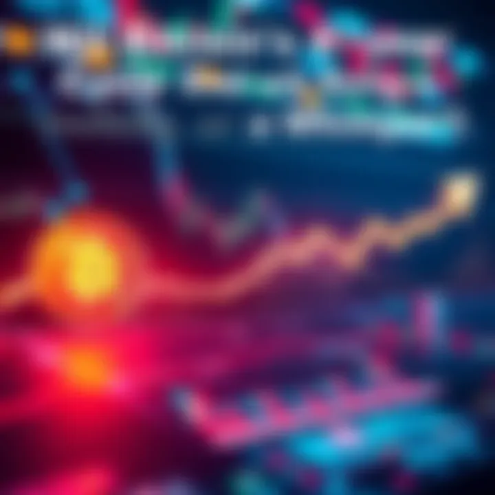 Graph showing Bitcoin price trends with arrows indicating potential increase or decrease