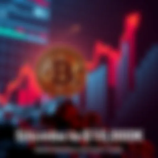 Bitcoin symbol rising above $107,000 with a background showing a digital graph trending upward.