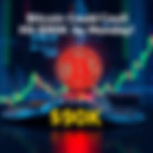 Graph showing Bitcoin price climbing towards $90K with a dynamic market background