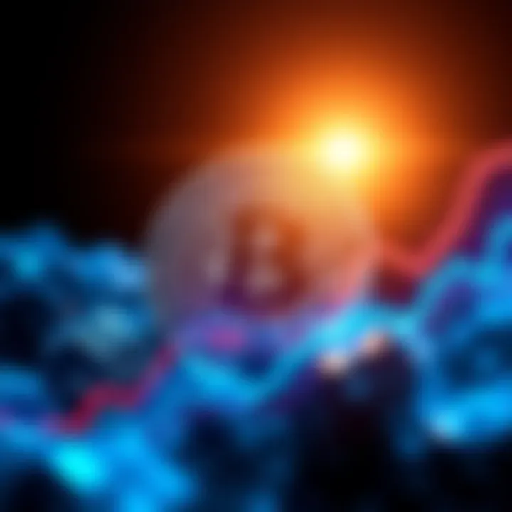 Bitcoin logo with a rising graph showing growth to $73,000