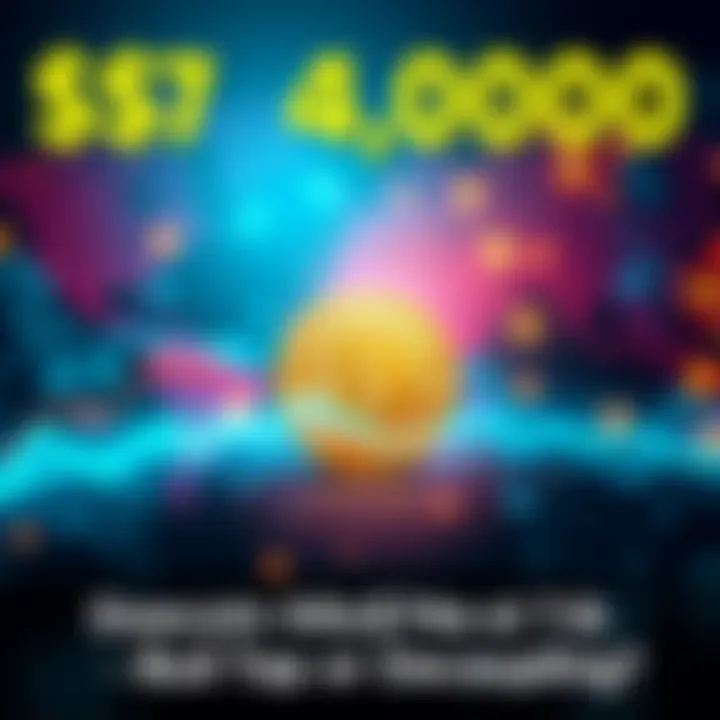 Graph showing Bitcoin price reaching $74,000 against a backdrop of global maps and currency symbols