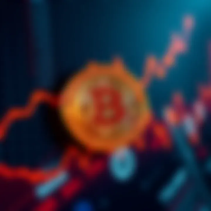 Graph showing Bitcoin price rising to $70,000 with a backdrop of a news headline about Trump easing tensions with Iran