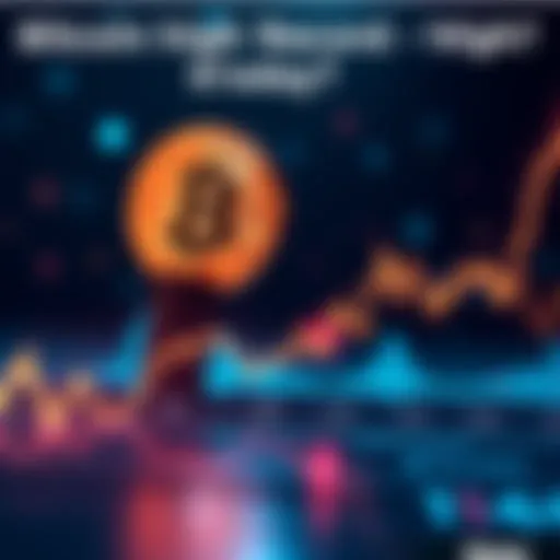A graph showing Bitcoin reaching new highs with an upward trend