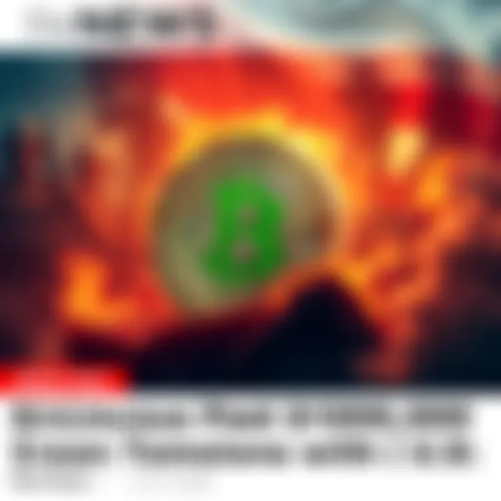 A graphic showing Bitcoin symbol rising above $100,000 with a backdrop of military imagery representing tensions with Iran.