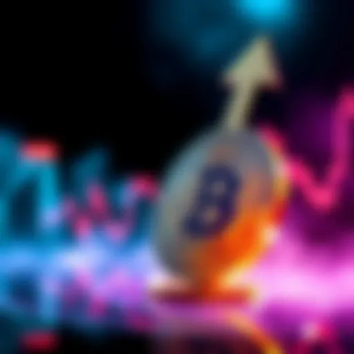 Bitcoin symbol with upward arrow, indicating price rise over $120,000