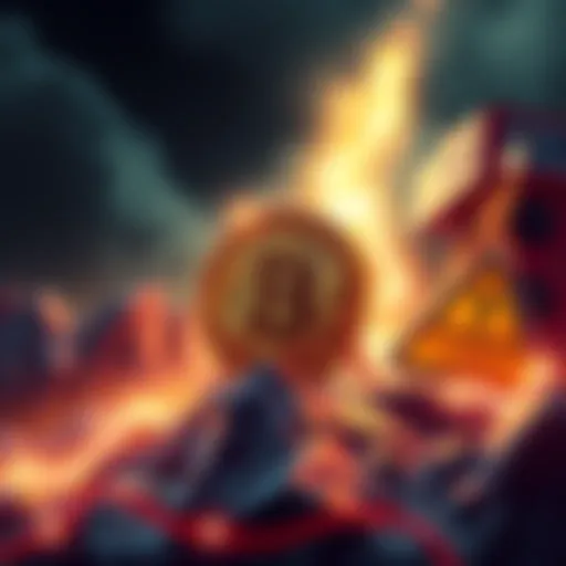 A graphic showing Bitcoin's price skyrocketing past $70K with a warning symbol for leverage risks