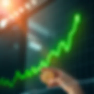 A graph showing Bitcoin's price climbing above $78,000 with a bright upward trend line and green indicators, symbolizing market excitement.