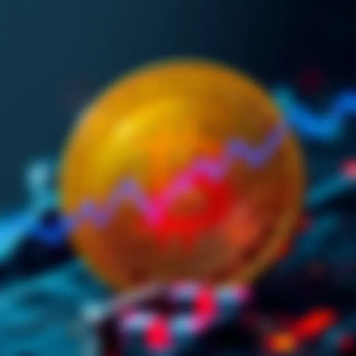 Bitcoin symbol with a rising graph indicating a price increase, representing banks adopting cryptocurrency