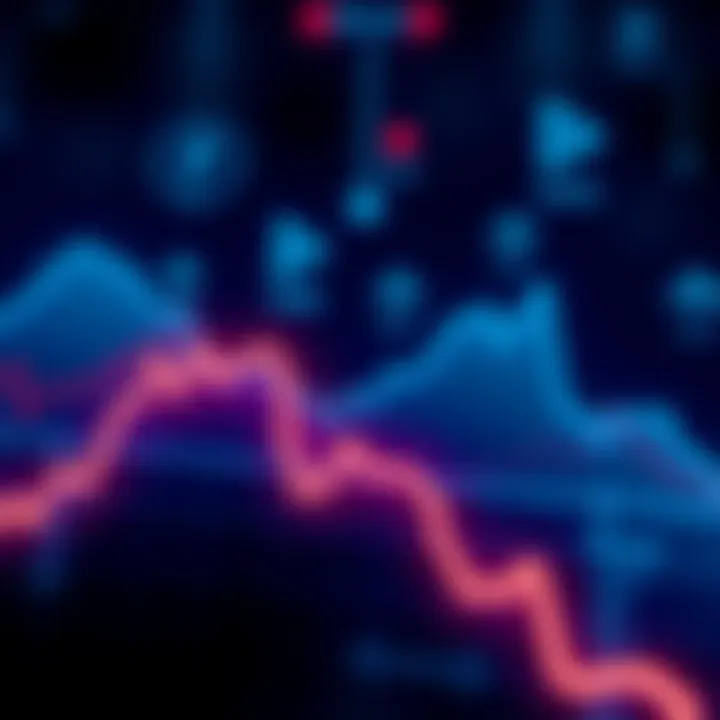 A graph shows the downward trend of Bitcoin prices, symbolizing an opportunity for investors.