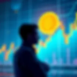 A chart showing Bitcoin's price surge with a person considering selling or holding their investments