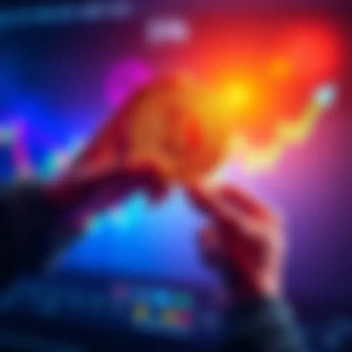 Bitcoin Purchase A person holding a Bitcoin symbol with a rising chart in the background, showing a recent purchase at 61k and a target at 59k.