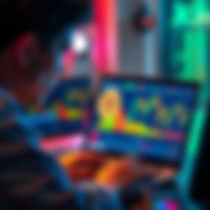 Bitcoin Purchase and Storage A person looks at a laptop displaying Bitcoin charts and wallets, considering safe investment options.