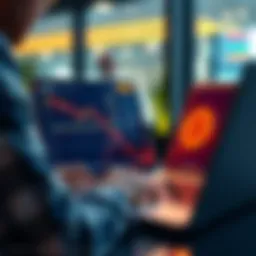 A person analyzing Bitcoin price charts on a laptop while considering buying during a market dip