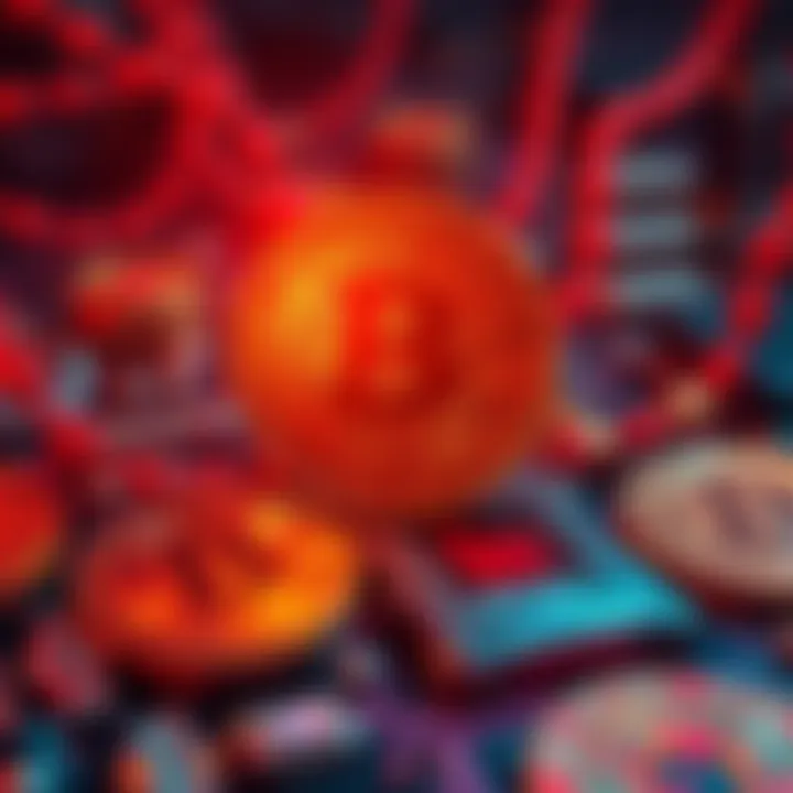 A visual representation of Bitcoin symbols overshadowed by a quantum computer, symbolizing the potential threat of quantum advancements to Bitcoin's future.